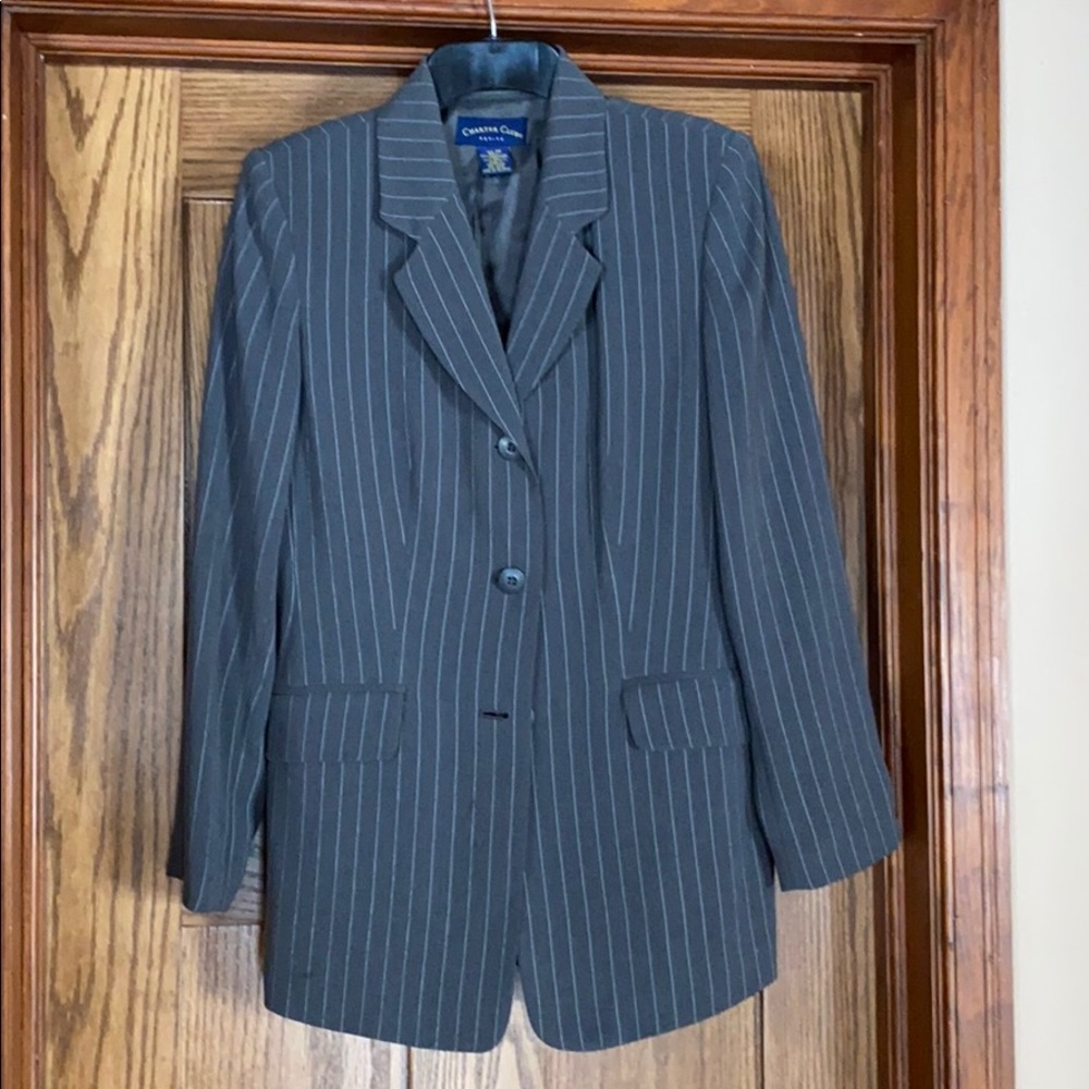Gray Pinstripe Jacket - image 1